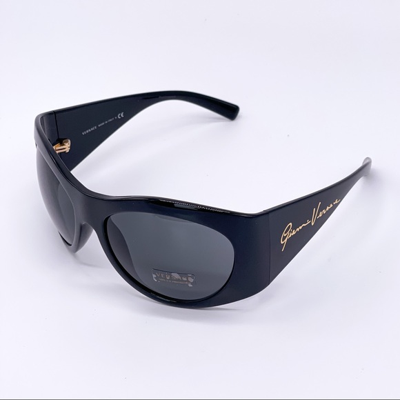 NEW VERSACE VE4392 GB1/87 SHIELD SUNGLASSES VERSACE MOD 4392 BLACK - Picture 3 of 13